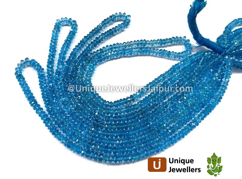 Swiss Blue Topaz Faceted Roundelle Beads